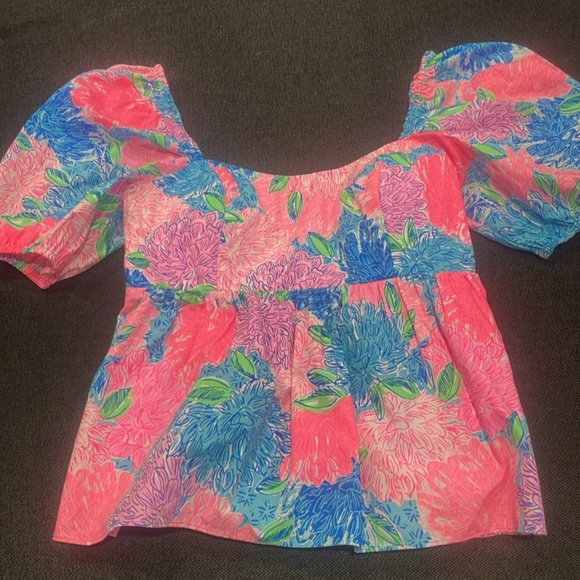 Lilly Pulitzer Multicolor Floral Puff Sleeve Blouse - Picture 4 of 7